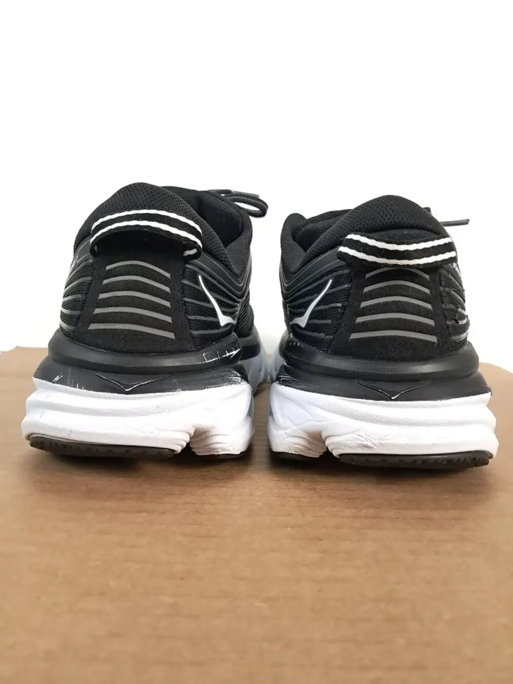 Hoka One One Bondi 7 Shoes Women Size 8 Black Sneakers Athletic 1110519 BWHT - Picture 9 of 16
